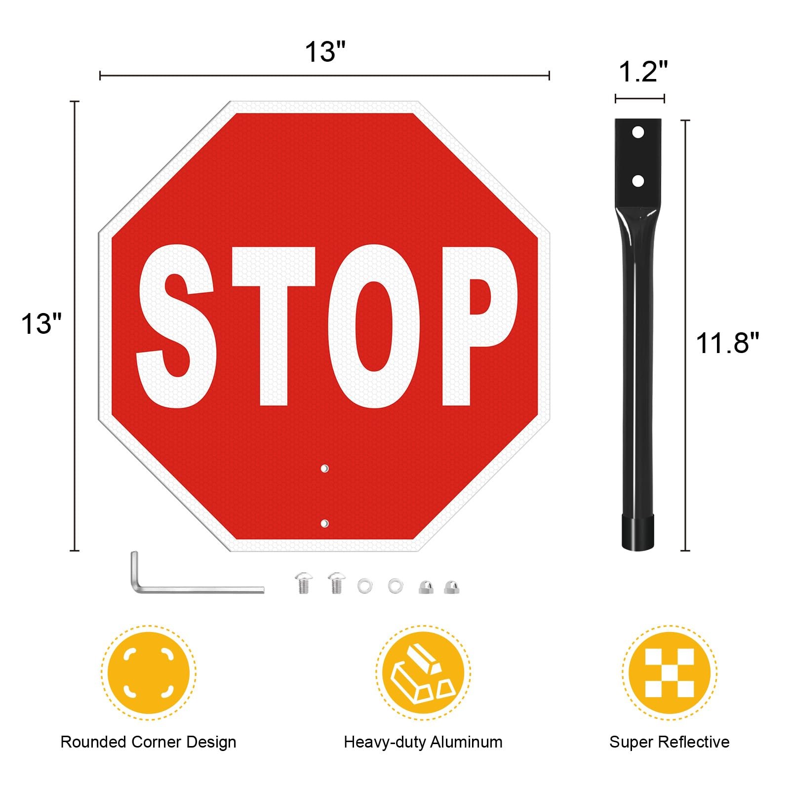Stop Go Sign with Metal Handle13 x 13 Inches « Stop – Go » Double Sided PaddleR…