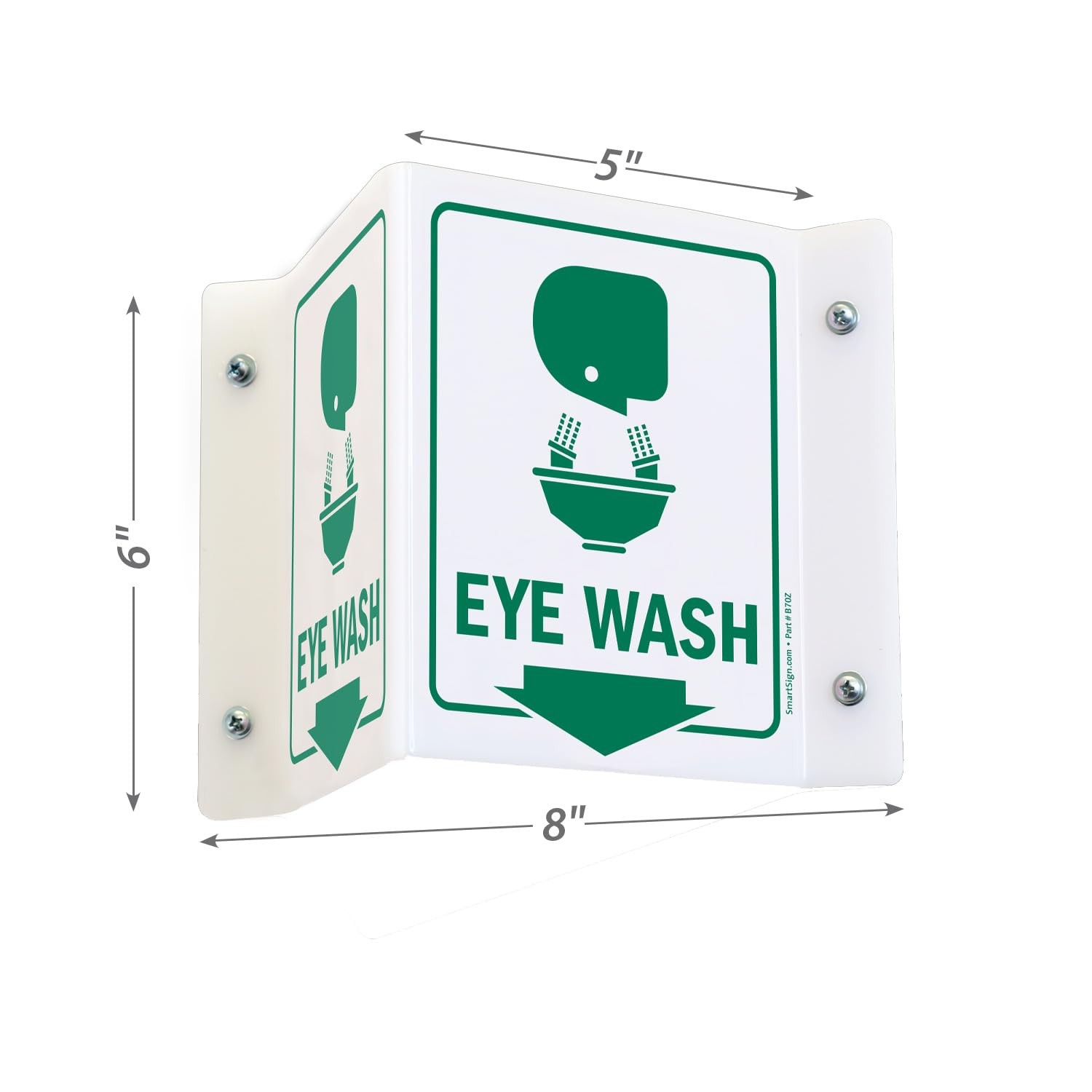 Eye Wash Projecting Sign 5×6 Inch Acrylic Safety First Aid Wall Mount Notice