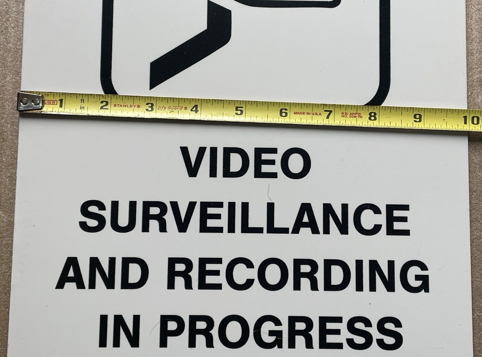 Heavy Duty NOTICE VIDEO Signs 10x 15.5 Aluminum Wedged Fiberglass 2 Pc Lot