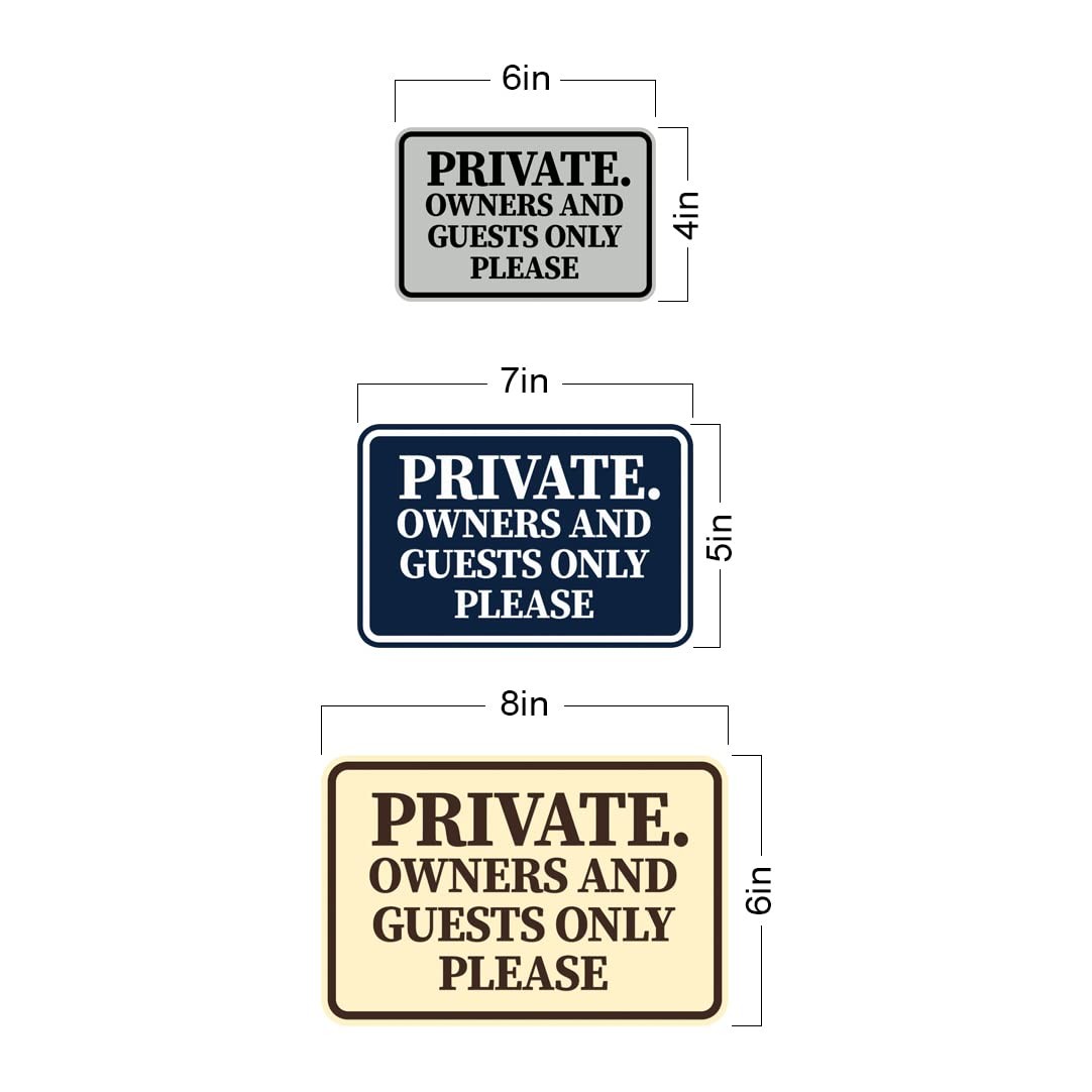 Classic Framed Private. Owners and Guests Only Please Wall or Door Sign