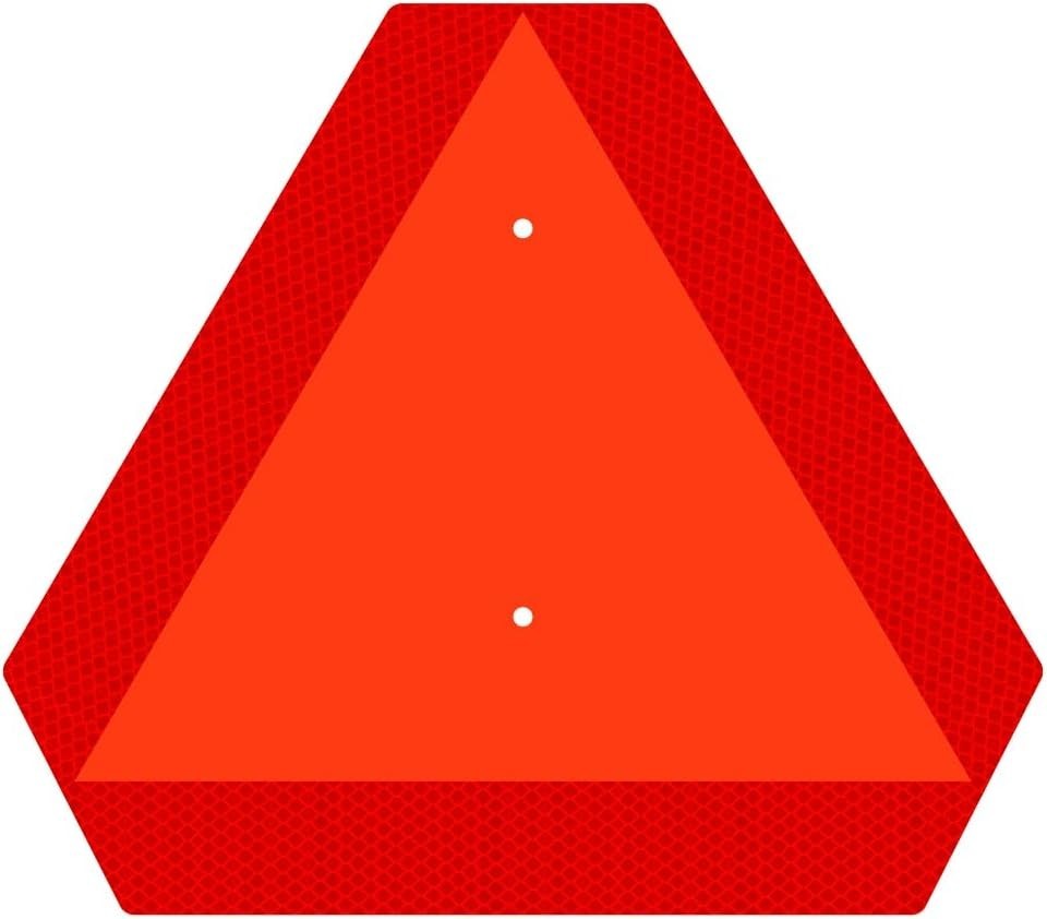 Slow Moving Vehicle Sign 14×16 Aluminum Reflective Triangle Golf Cart UTV Safety