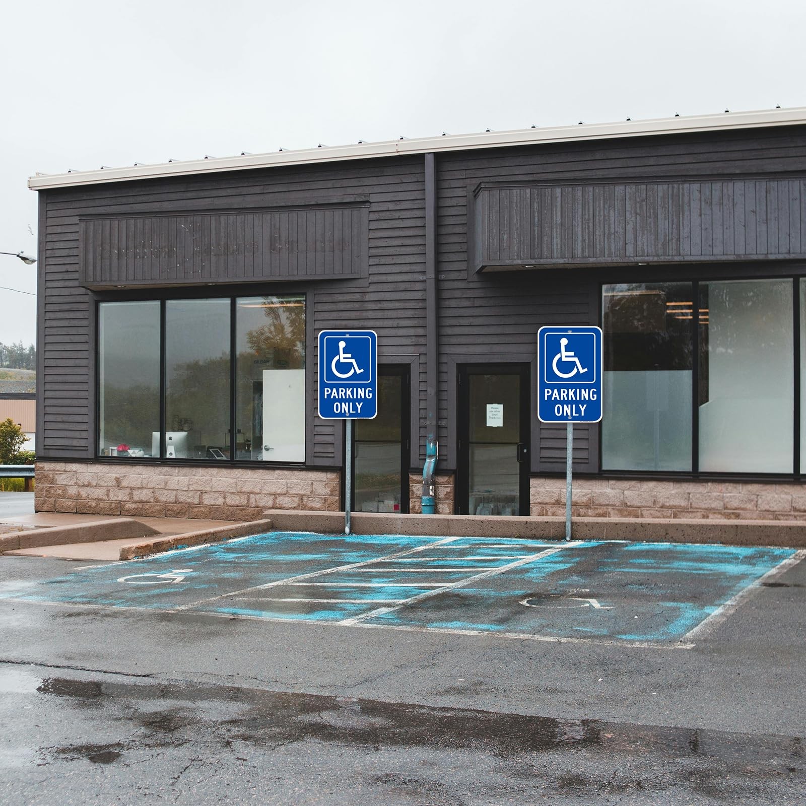 4 Pack Handicap Parking Only Signs, 12&Prime; x 18&Prime; Heavy-Duty Aluminum Handicapped…