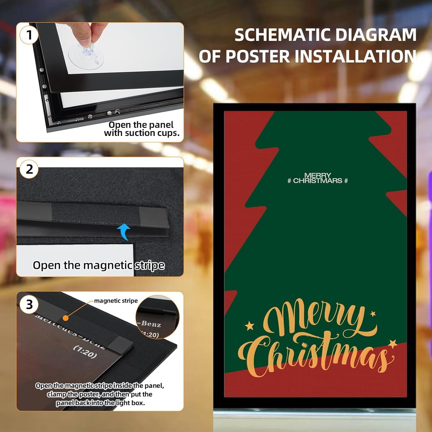 LED Backlit Poster Frame 24×36 Inch with Dimmer – Perfect for Home & Office
