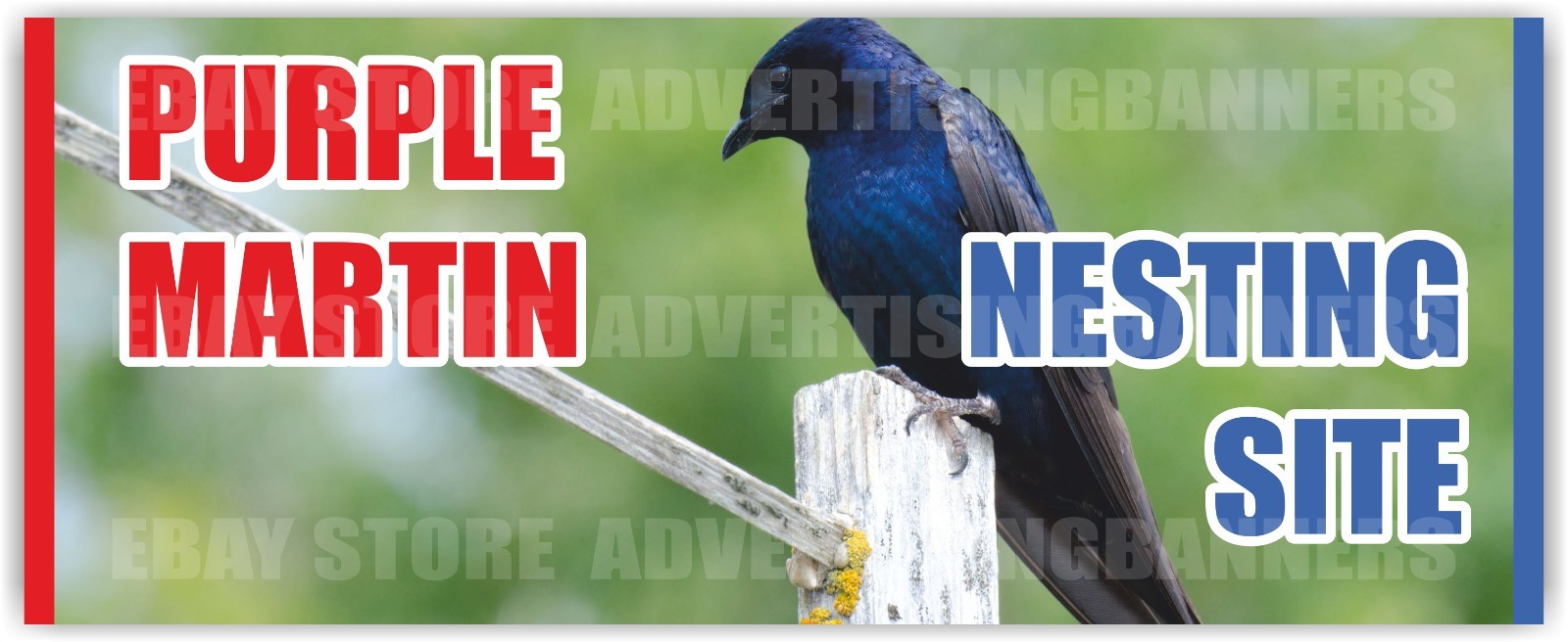 PURPLE MARTIN NESTING SITE Banner Vinyl Mesh Advertising Sign Attention