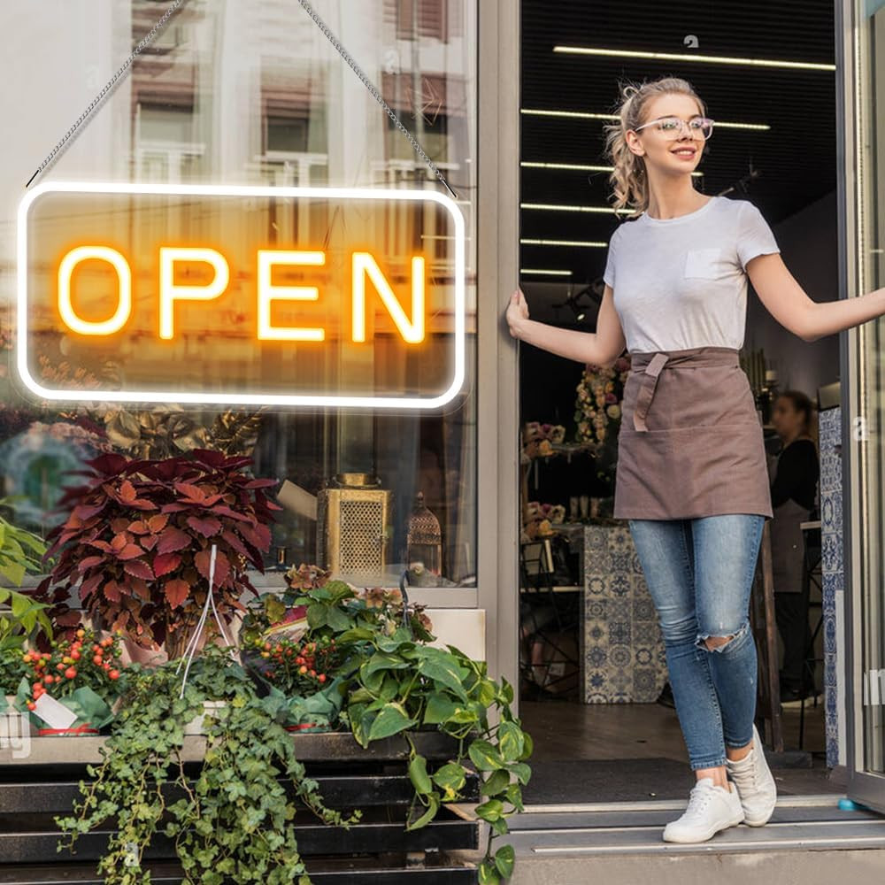 LED Open Sign for Business, Super Large 23&Prime; X 12&Prime; Horizontal Neon Open Sign, Yel