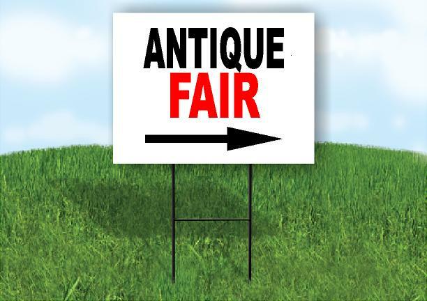 ANTIQUE FAIR RIGHT ARROW BLACK Yard Sign Road with Stand LAWN SIGN Single sided