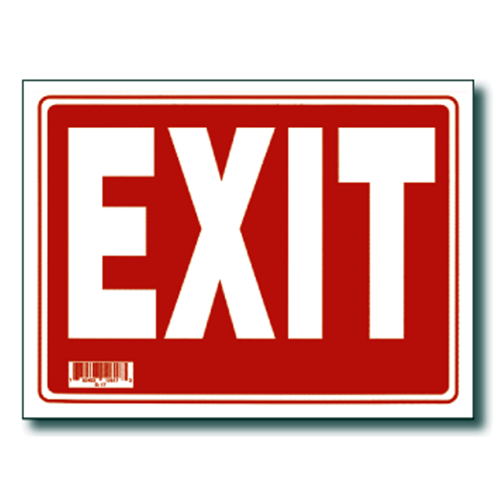 5 Pcs 9 x 12 Inch Red & White Flexible Plastic  » EXIT  » Sign