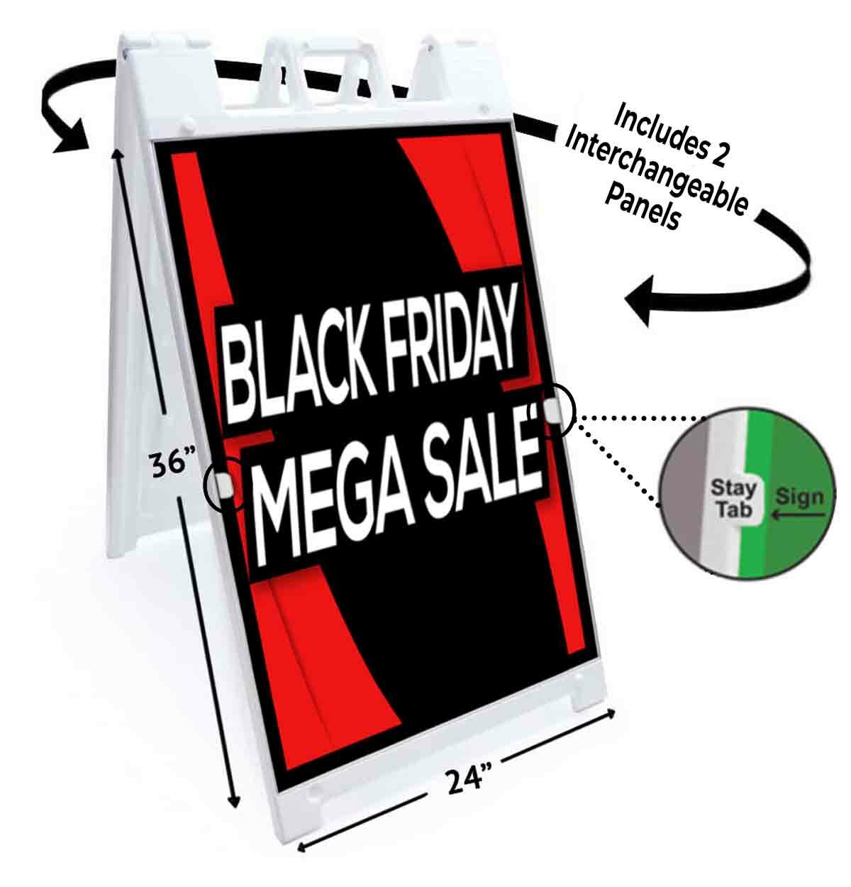 BLACK FRIDAY SALE Signicade 24×36 A Frame Sidewalk Pavement Sign Double Sided