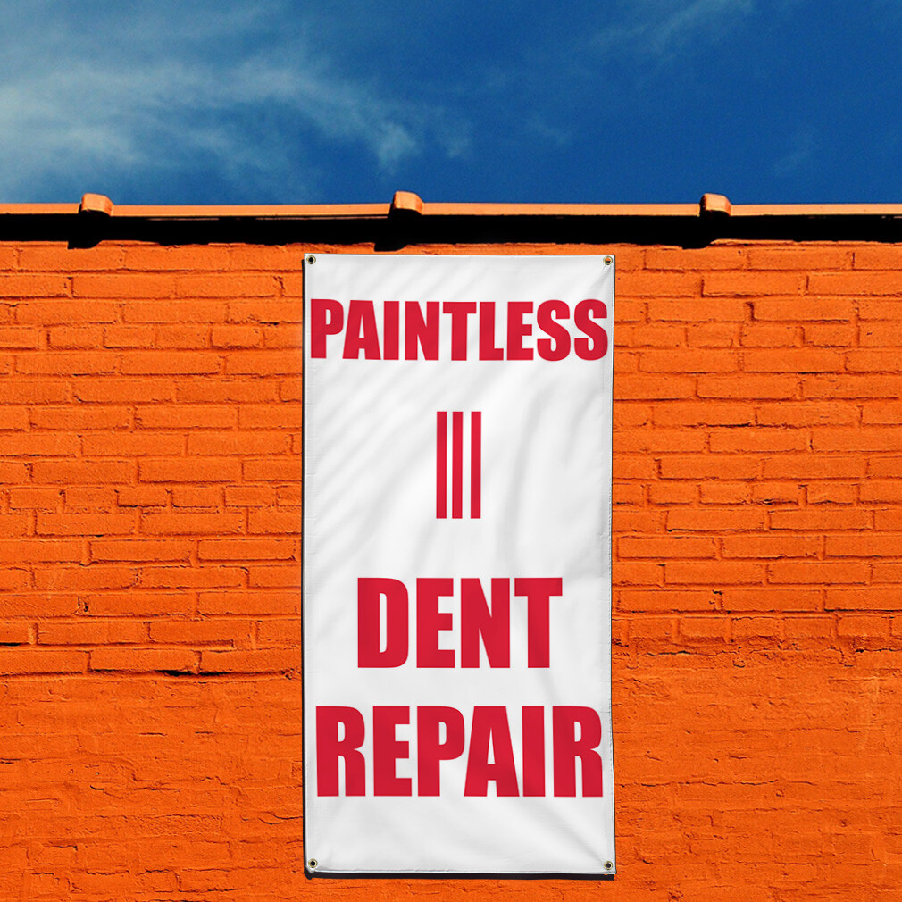 Vertical Vinyl Banner Multiple Sizes Paintless Dent Repair Business Business
