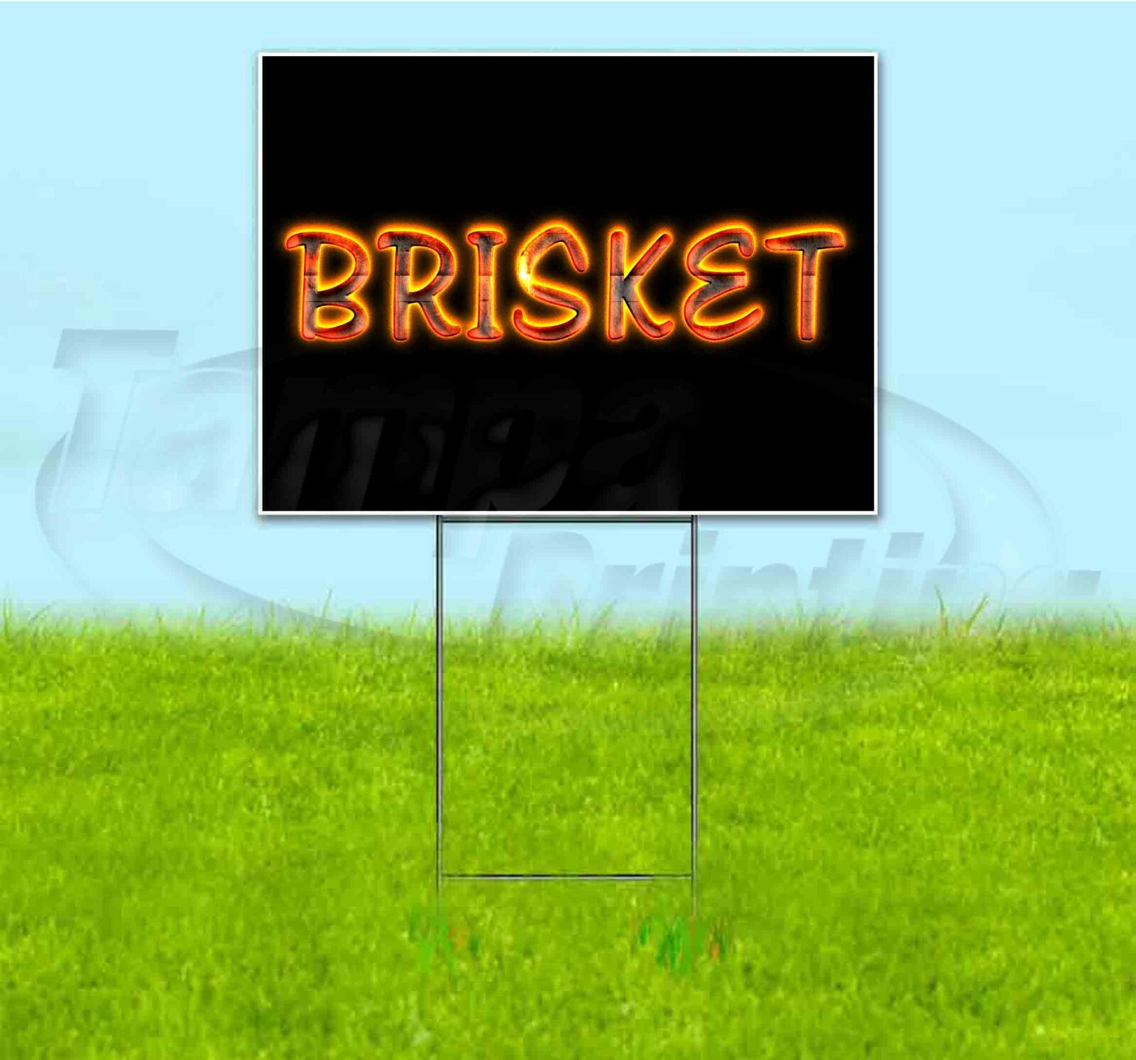 BRISKET 18×24 Yard Sign WITH STAKE Corrugated Bandit USA BUSINESS FOOD