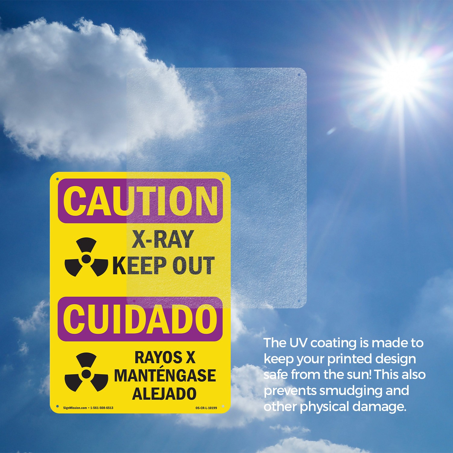 X-Ray Keep Out Bilingual OSHA Caution Radiation Sign Or Decal – 5 or 10 Pack