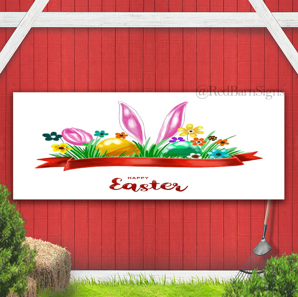 Easter Sunday Spring Holy Week Easter Bunny Indoor Outdoor Banner Sign 03
