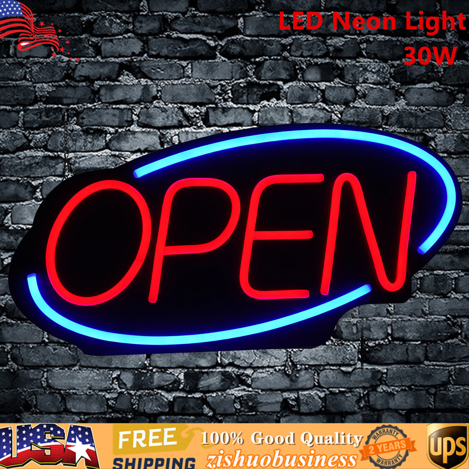 LED Open Sign Neon Light Bright for Restaurant Bar Pub Outside Wall Decor PVC