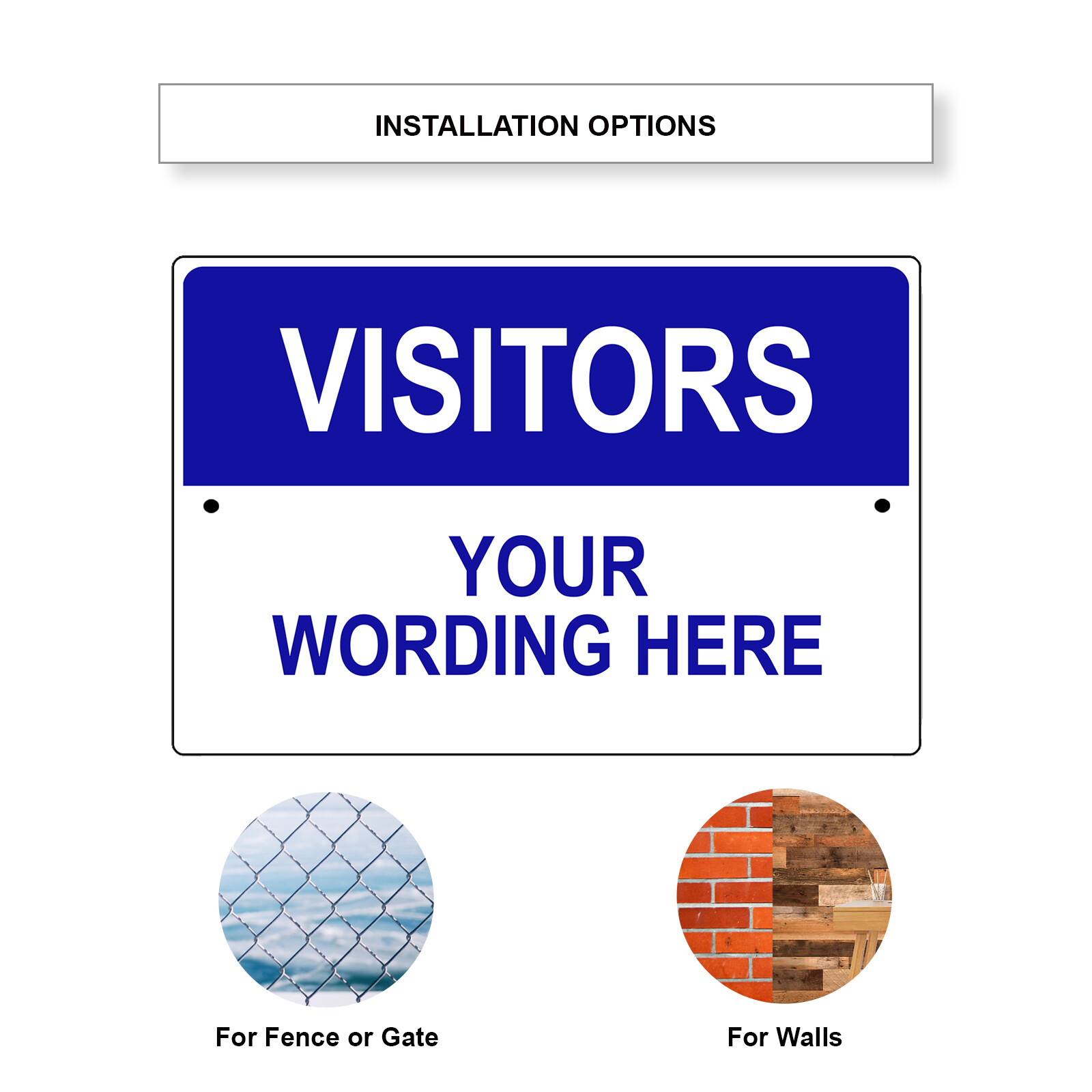 Custom Sign Visitors Your Wording Sign Personalized Notice Aluminum Metal Sign