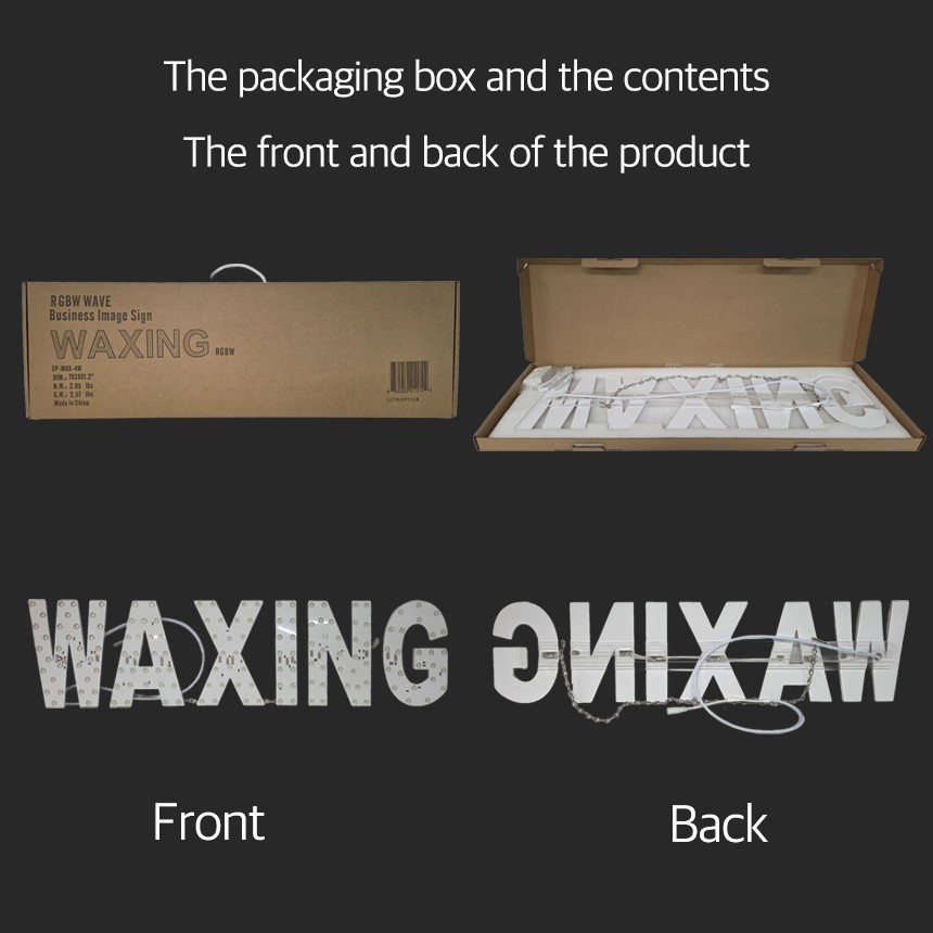 EPL Signs WAXING RGBW LED Sign Business 7&Prime;x28&Prime; Remote 4G Full-color Changes
