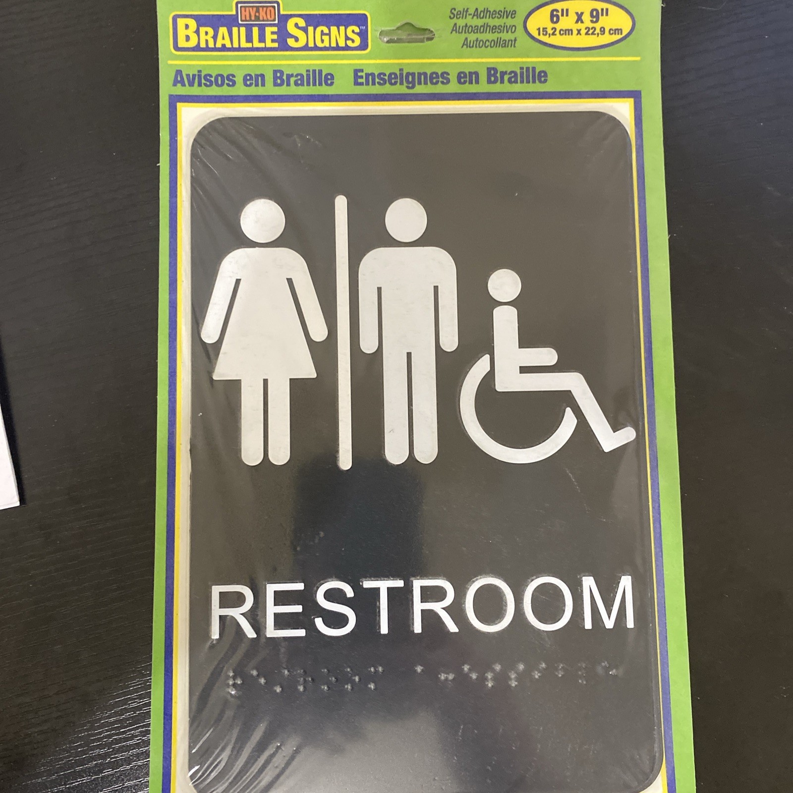 MEN and WOMEN ADA Braille Handicapped Accessible Restroom Sign 6” x 9”