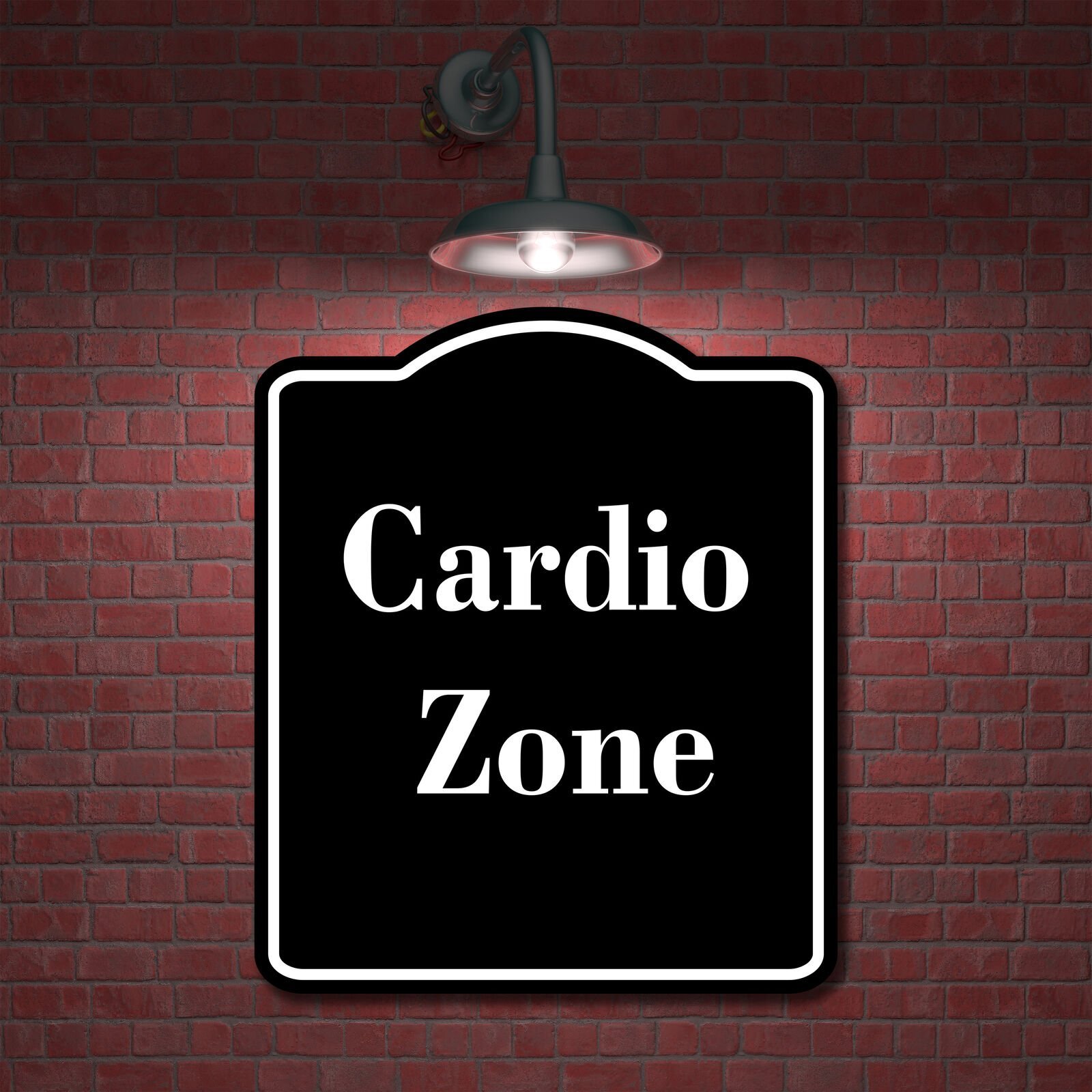 Cardio Zone BLACK Aluminum Composite Sign
