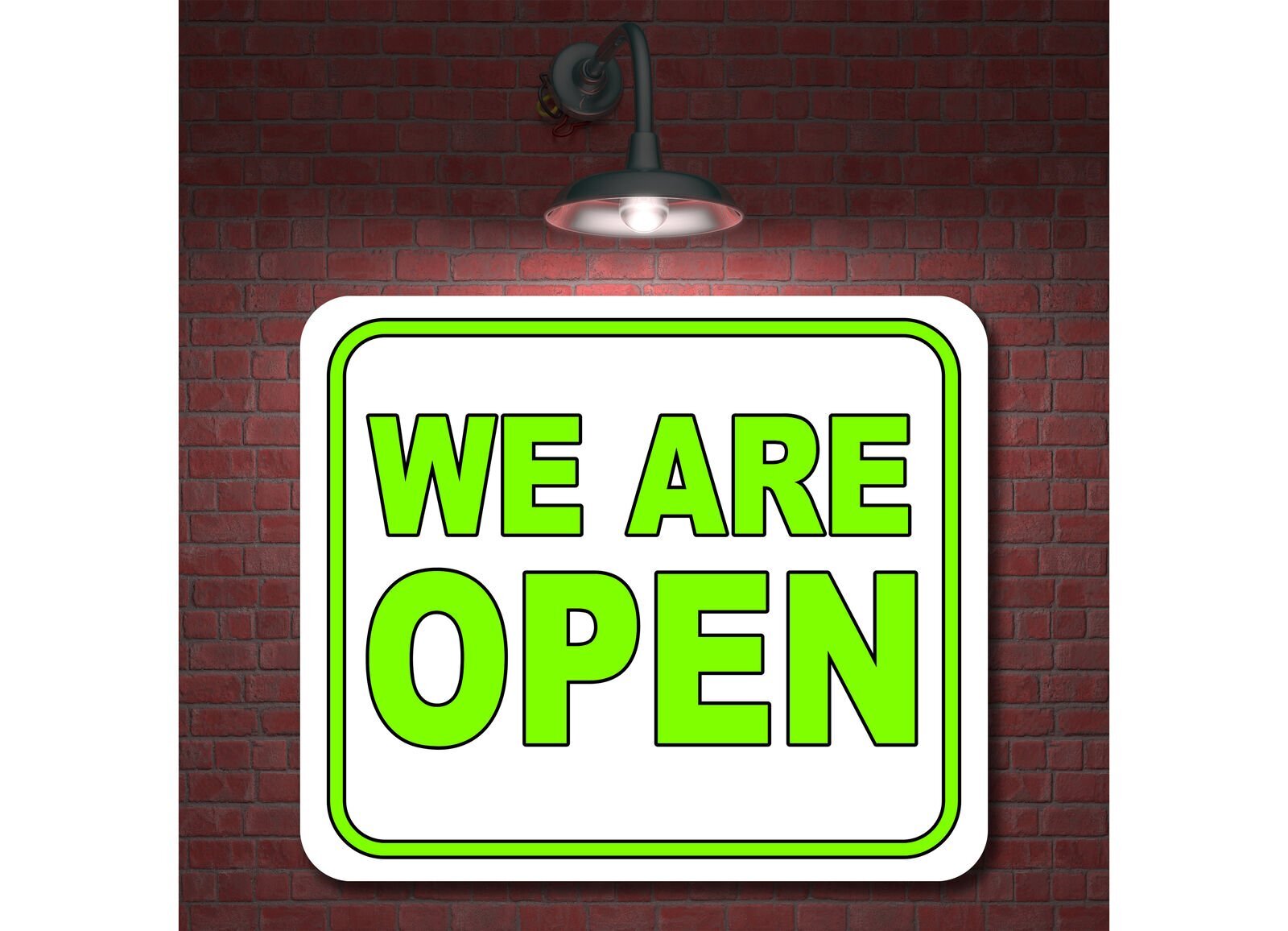 WE ARE OPN WHITE GREEN Aluminum Composite Sign