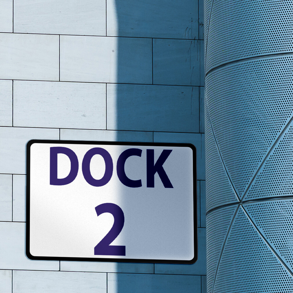 Aluminum Horizontal Metal Sign Dock 2 Activity Loading Zone Number