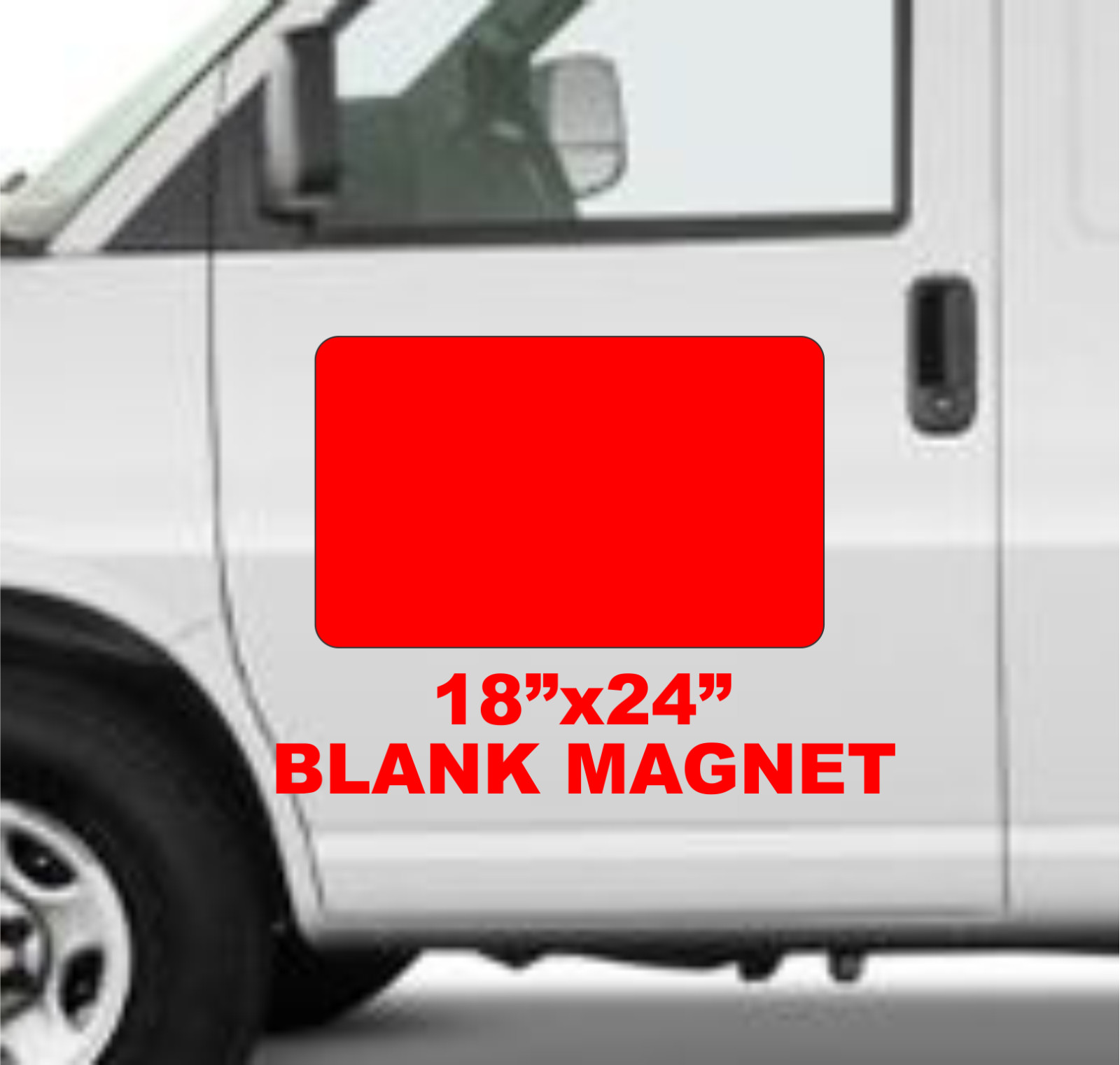 Blank RED Vehicle Magnetic 18&Prime;x24&Prime; Sign for Car Truck Van SUV