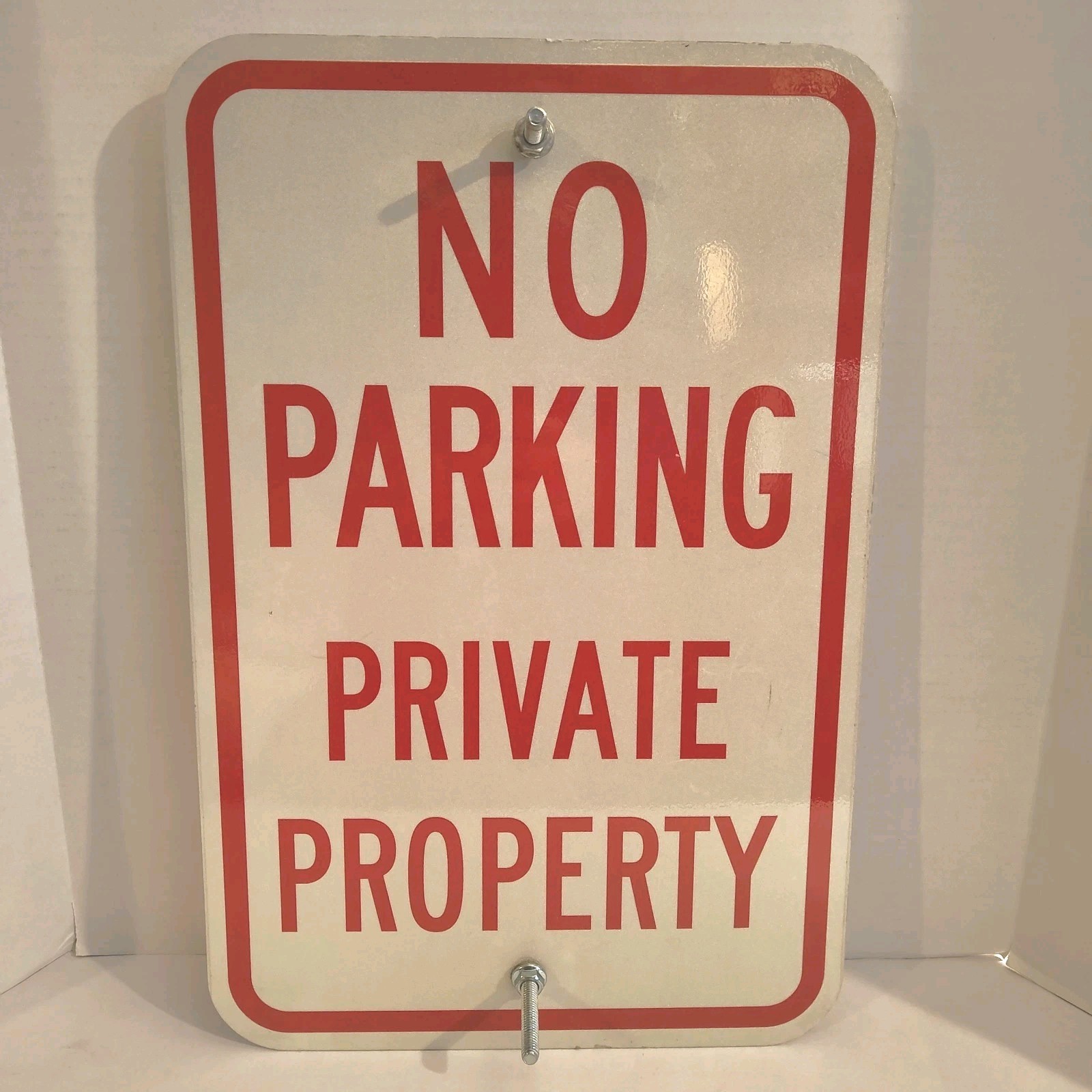 No Parking Private Property Heavy Gauge Aluminum Sign with Hardware 12&Prime;x18&Prime;