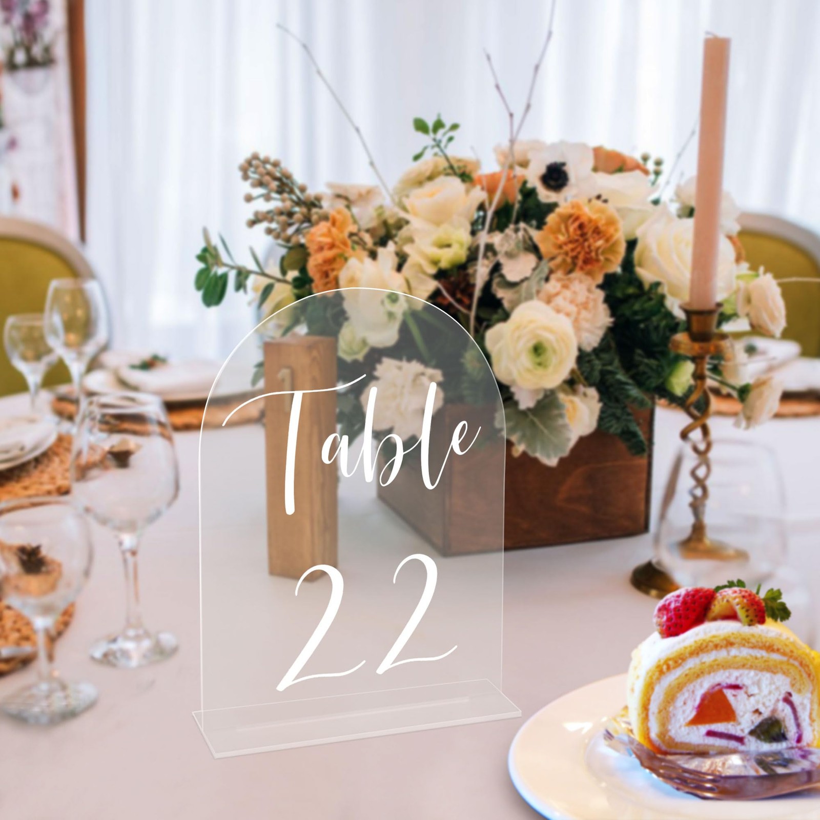 Arch Wedding Table Numbers 1-10 with Stands – 5&Prime; X 7&Prime; Acrylic Table Signs wit…