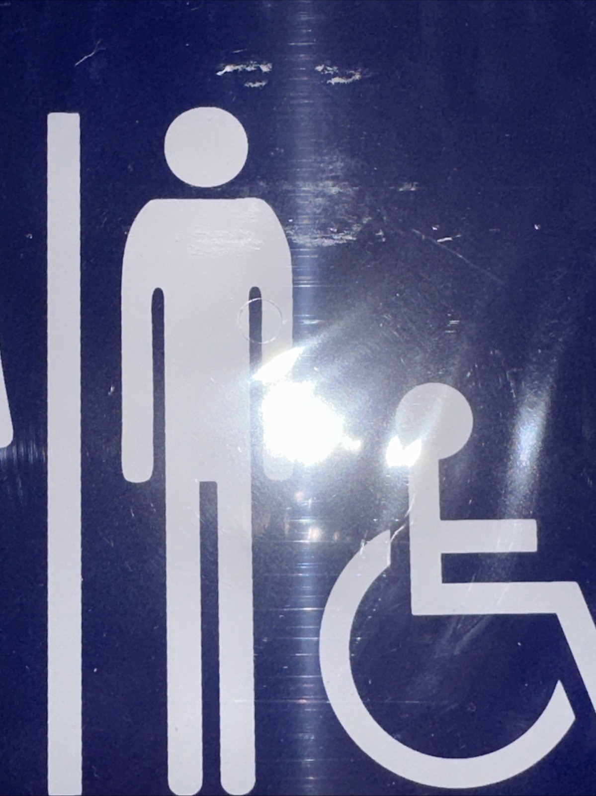Lot Of 12 ADA Handicap Accessible Women & Men Restroom Sign, 9&Prime; x 6&Prime; Blue