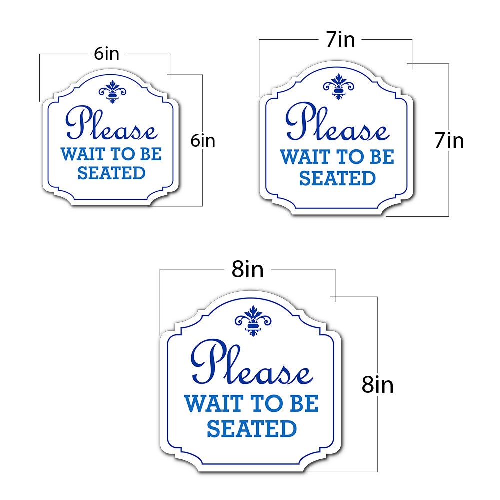 Heritage Plus Please Wait To Be Seated Wall or Door Sign | Business Signage