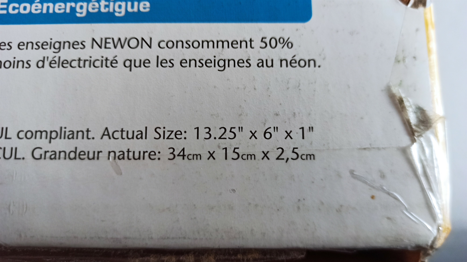 13-1/4&Prime; x 6&Prime; x 1&Prime; Newon Shatterproof Open Sign Business Use
