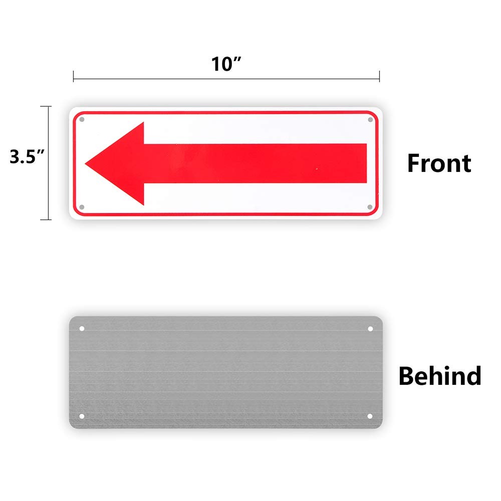 6 Pack Aluminum Reflective Arrow Sign Road Metal Left Arrow Sign for Direction
