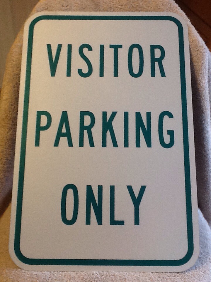 VISITOR PARKING ONLY Aluminum 12&Prime;x18&Prime; Pre-Drilled Sign « NEW »