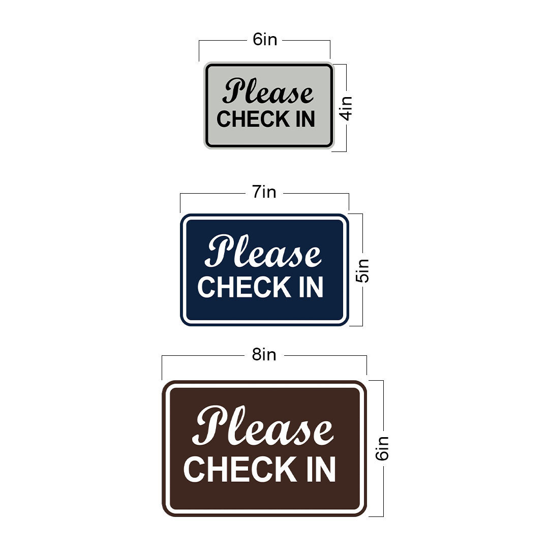 Signs ByLITA Classic Framed, Please Check In Wall or Door Sign