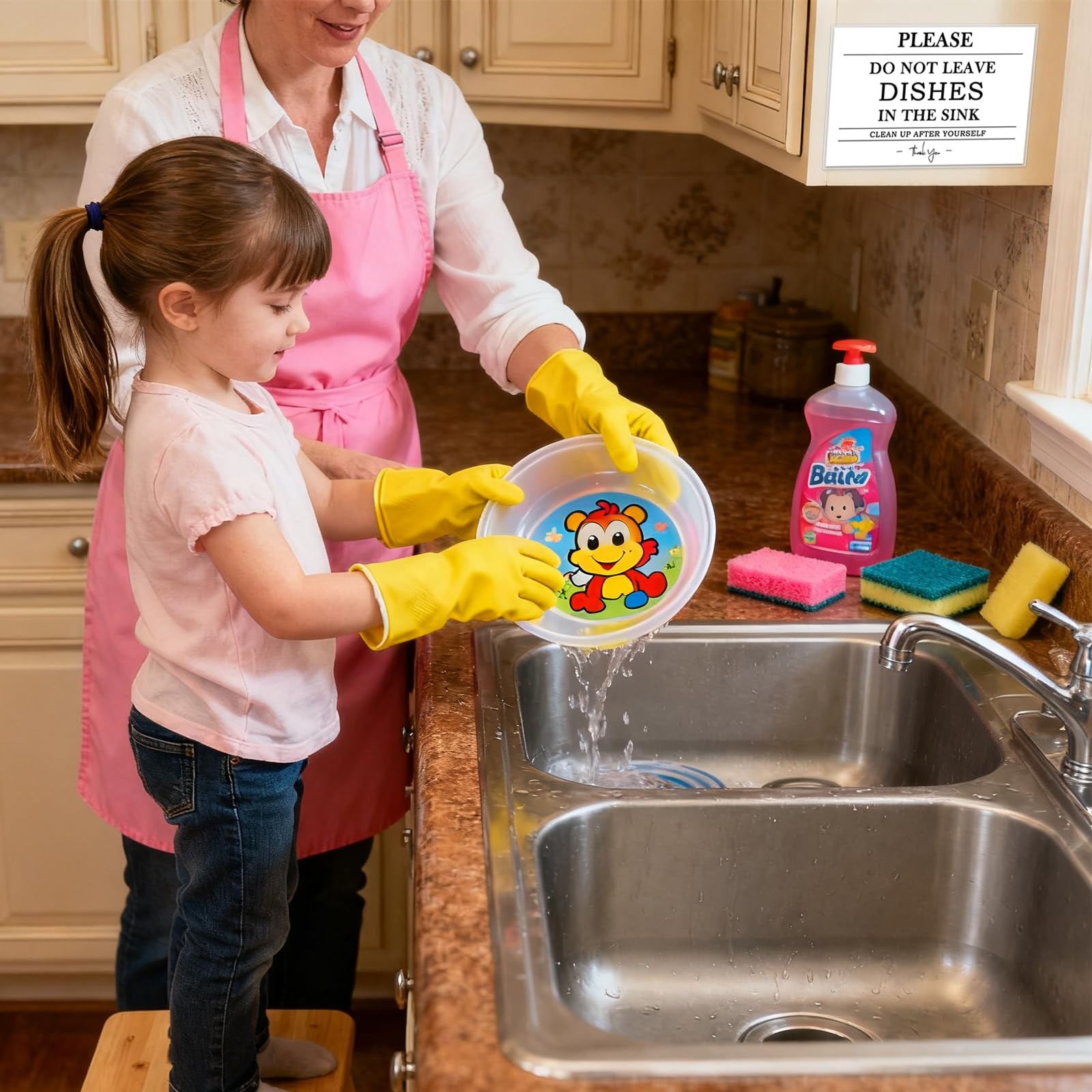 Please Do Not Leave Dishes In The Sink Sign 4×6 Inch Laminated Kitchen Remin…