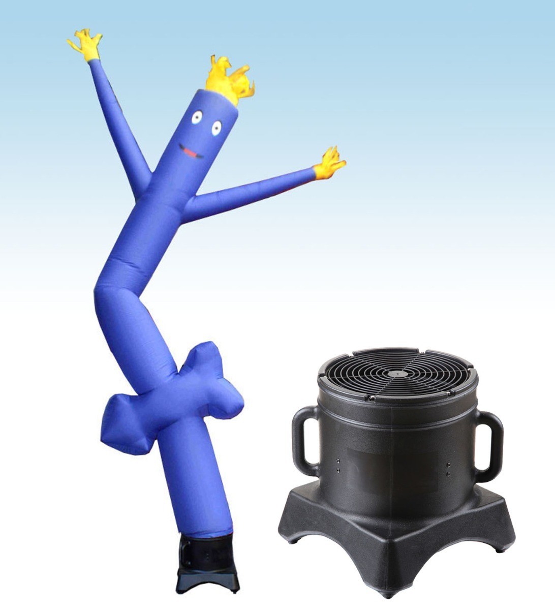 Advertising Inflatable Tube Man 12ft Blue Arrow Blow Up Wavy Flailing w Blower