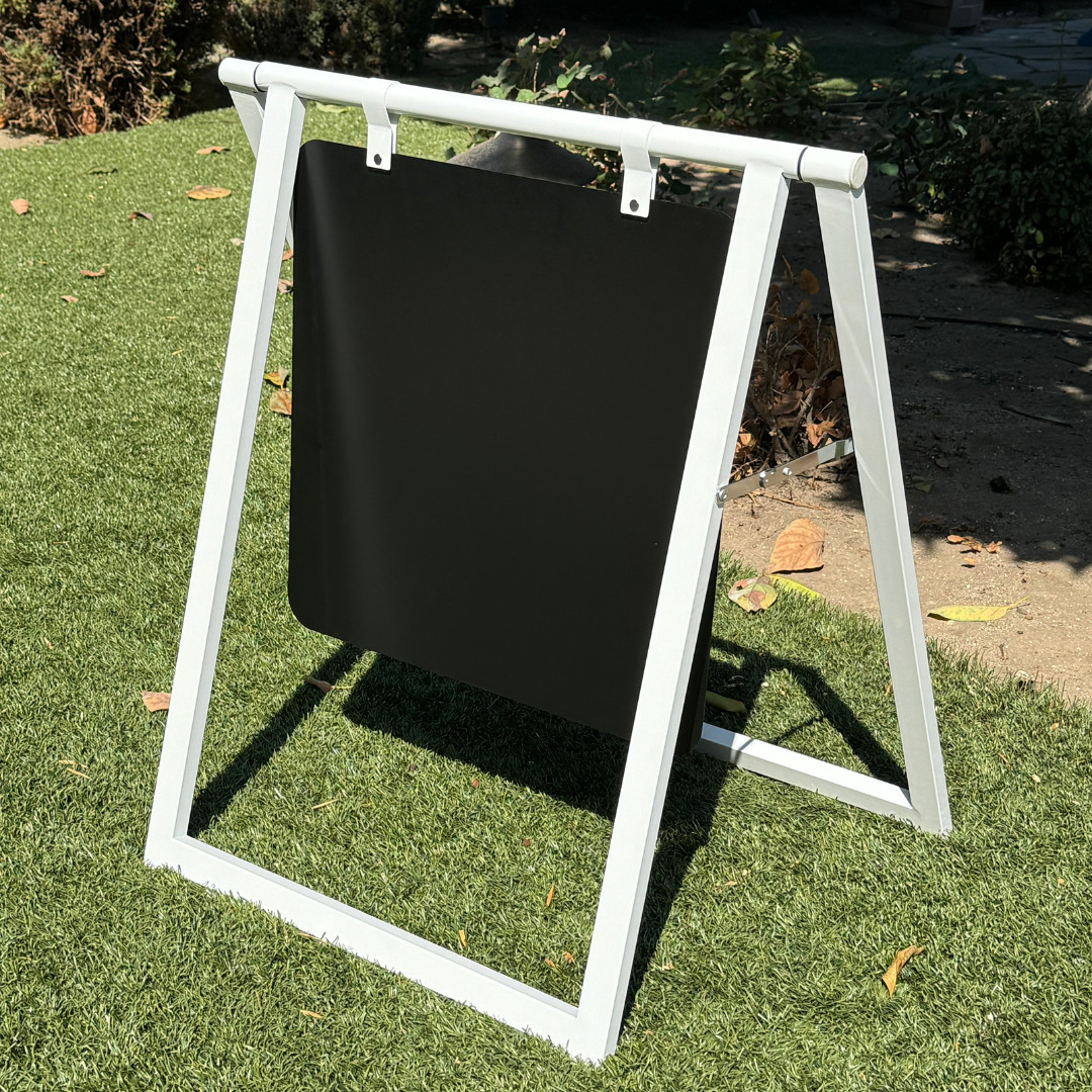 Pop-Up Metal Large A Frame Sign 24&Prime; x 30&Prime;, Black Frame w/Black Board
