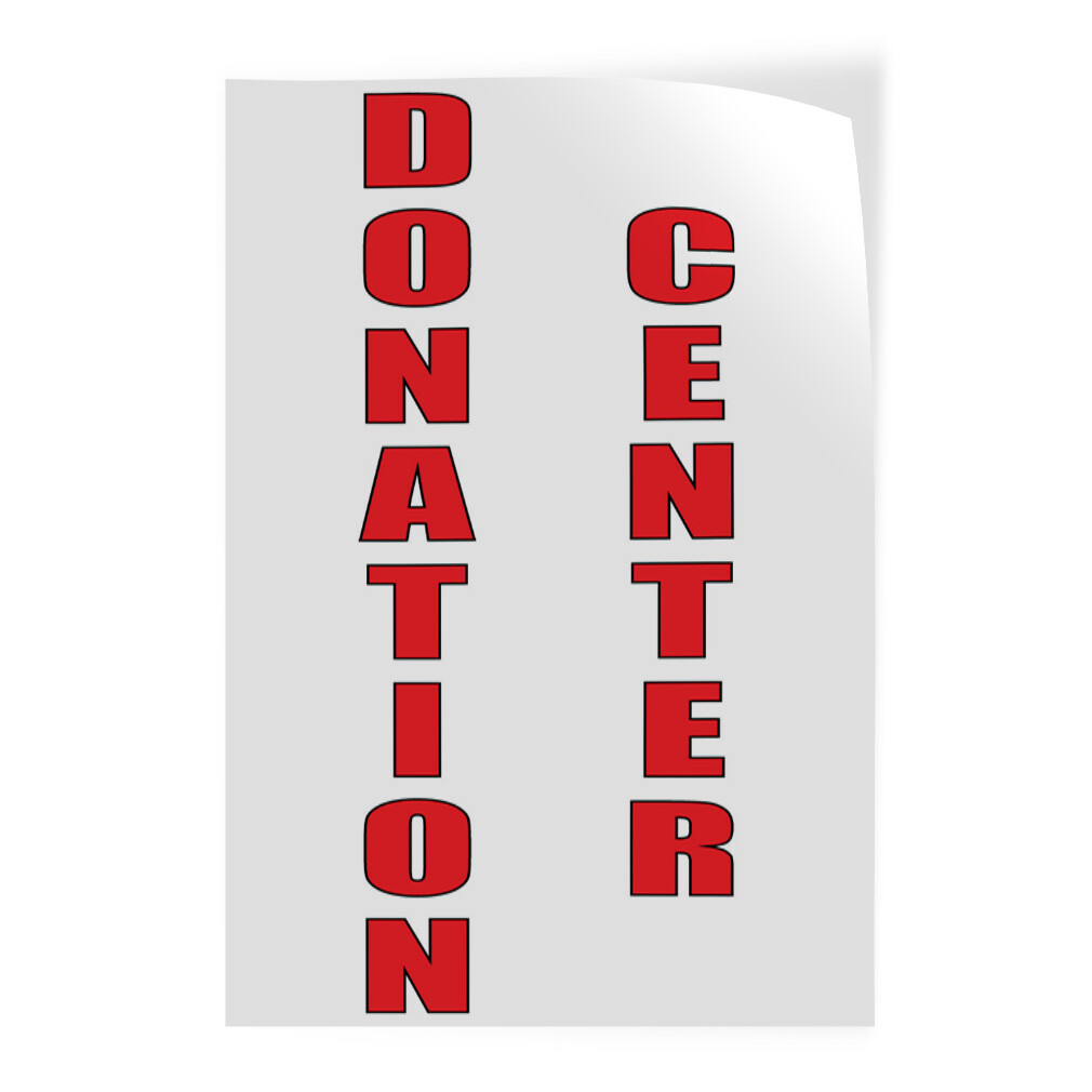 Door Decals Vertical Vinyl Stickers Multiple Sizes Donation Center Vinyl
