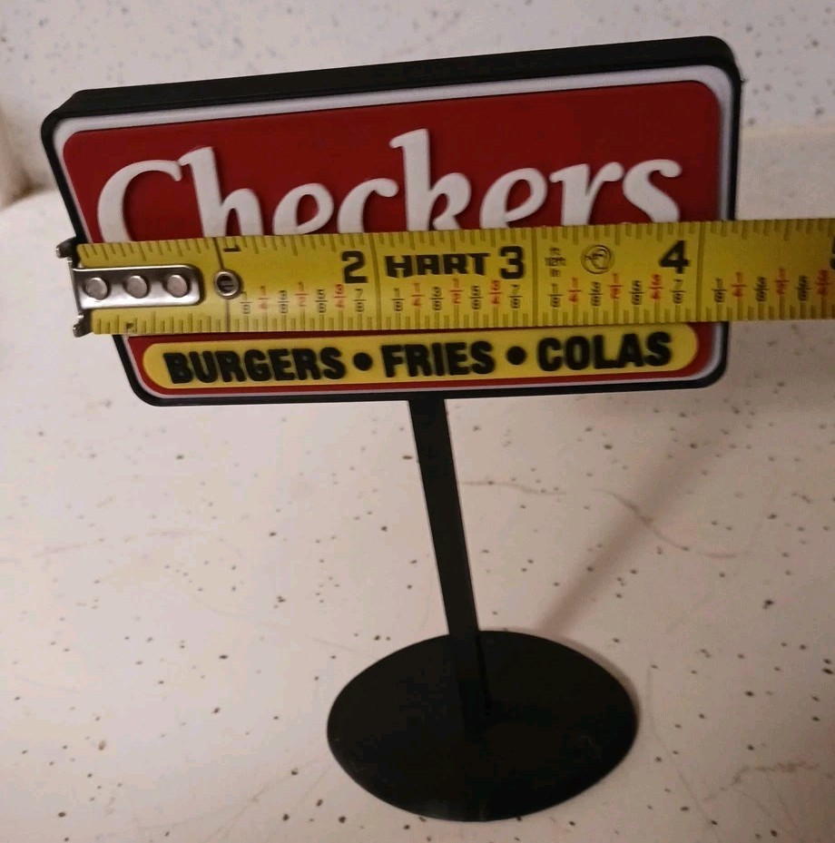 Checkers Burgers FAST FOOD Restaurant Sign 3d Printed Miniature 6&Prime;