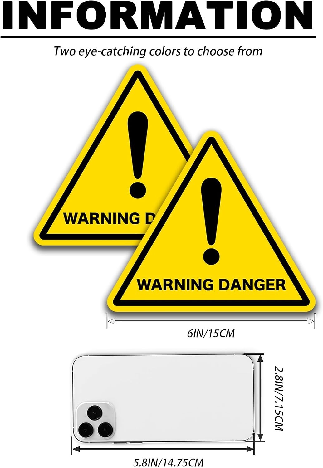 Waterproof 2 PCS Yellow Triangle Safety Signs for Enhanced Workplace Protection