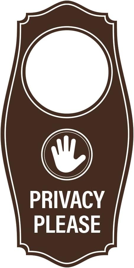 Signs ByLITA Privacy Please Door Hanger – Dark Brown, 4&Prime; x 8&Prime;