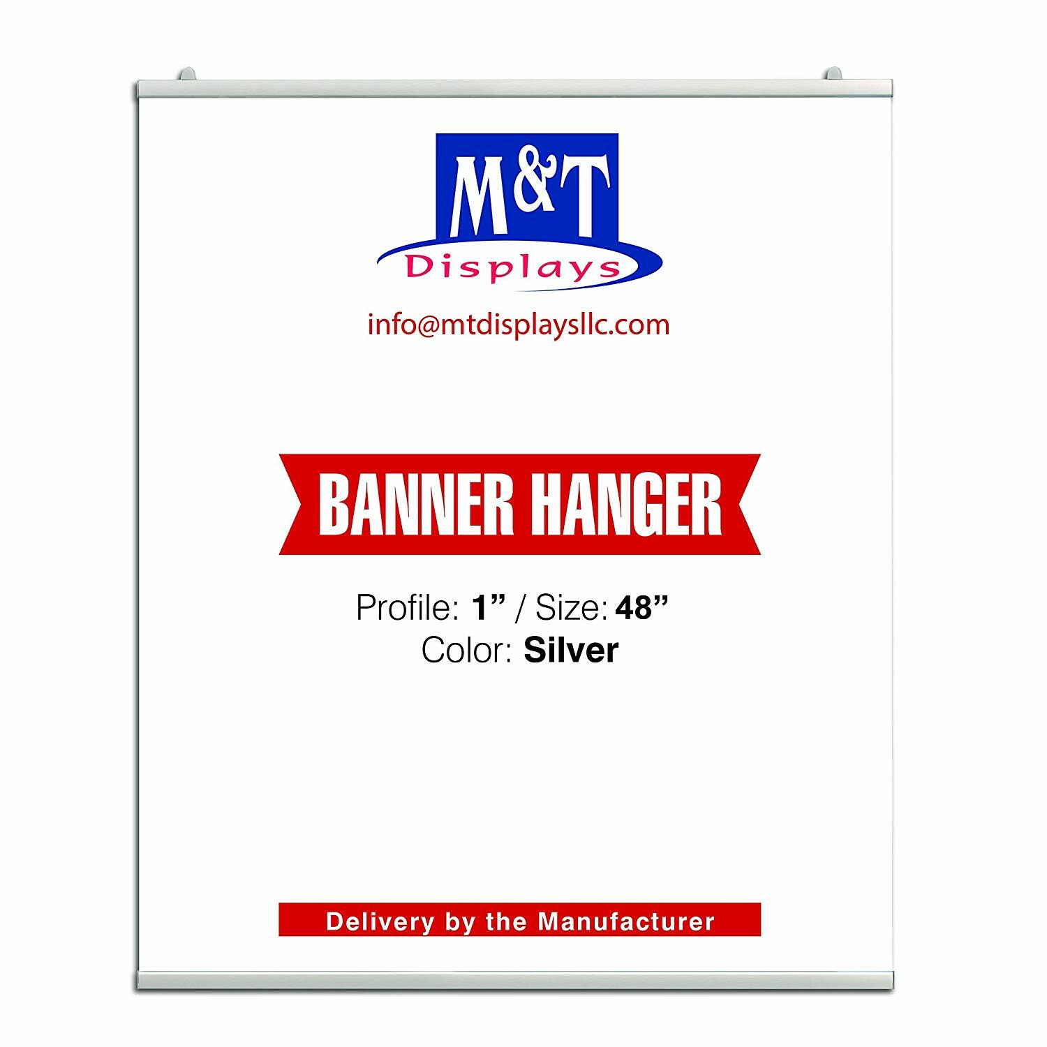 Newage Reusable Snap Poster Banner Clamp 48 inch Silver 1&Prime; Aluminum Profile
