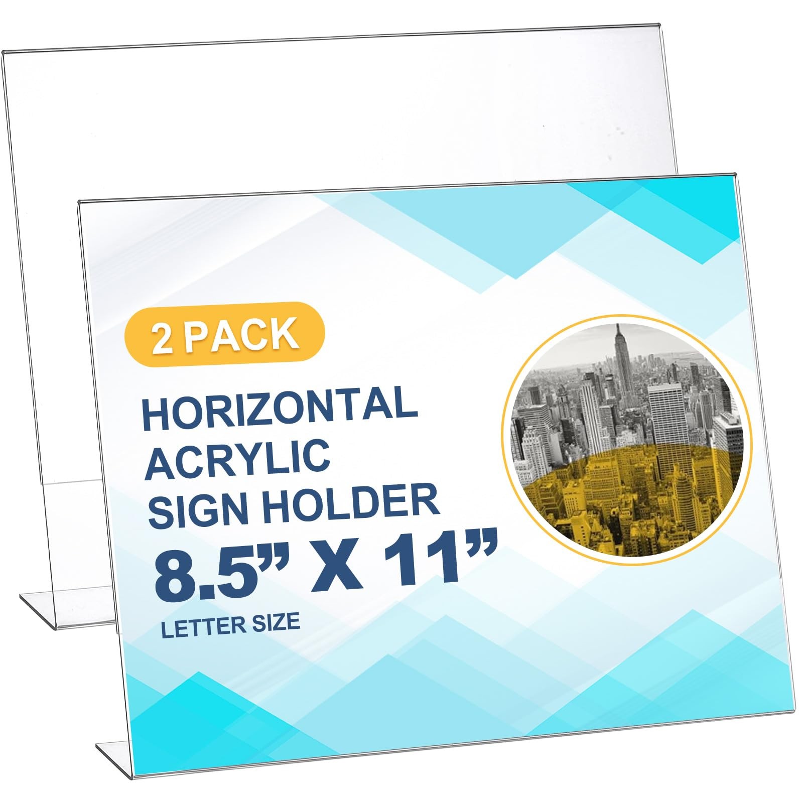 Sanwuta 4 Pcs Horizontal 8.5 x 11 Inch Acrylic Sign x 11 inches, clear