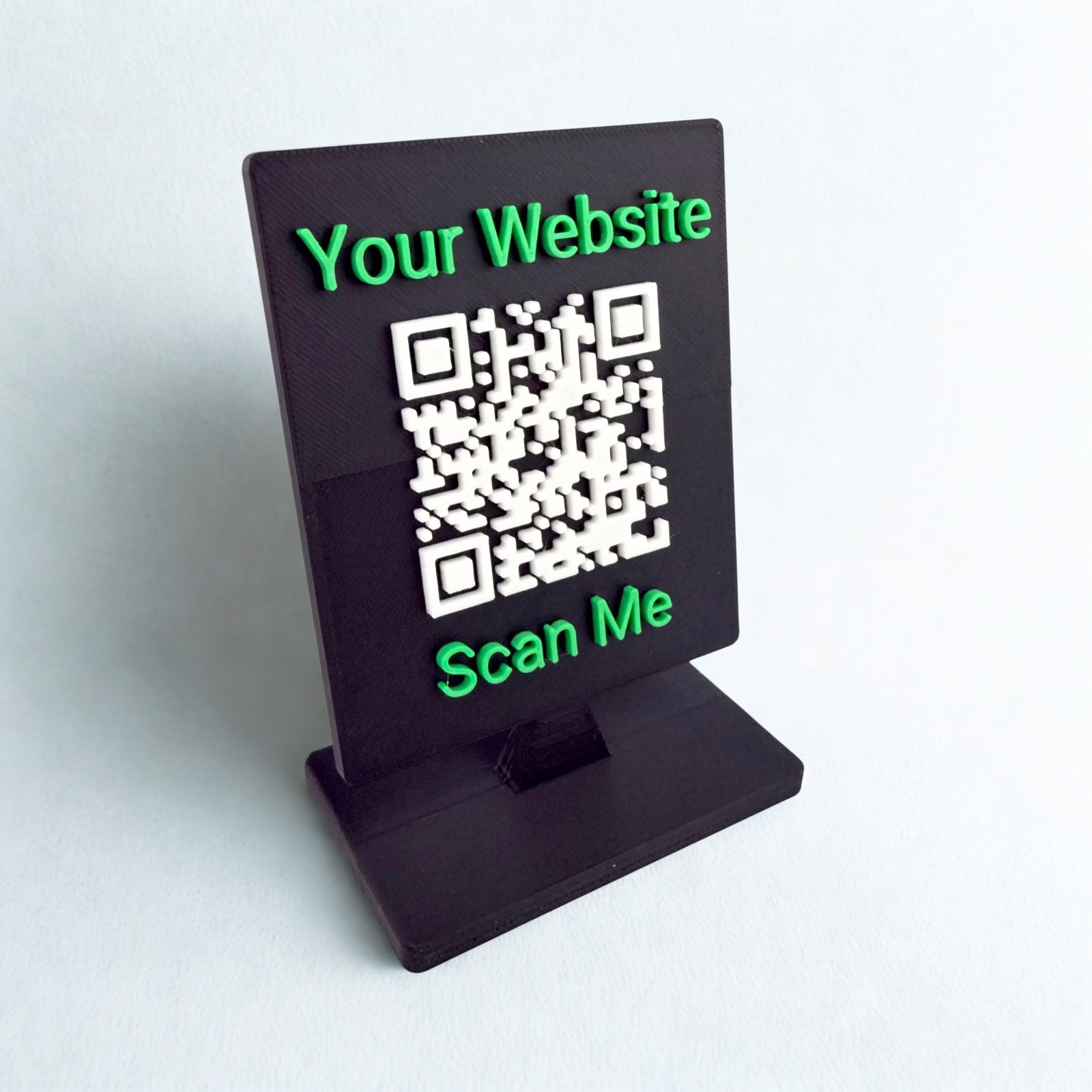 Custom 3D Printed QR Code Stand – Tabletop Display for Menus, Payments, Websites