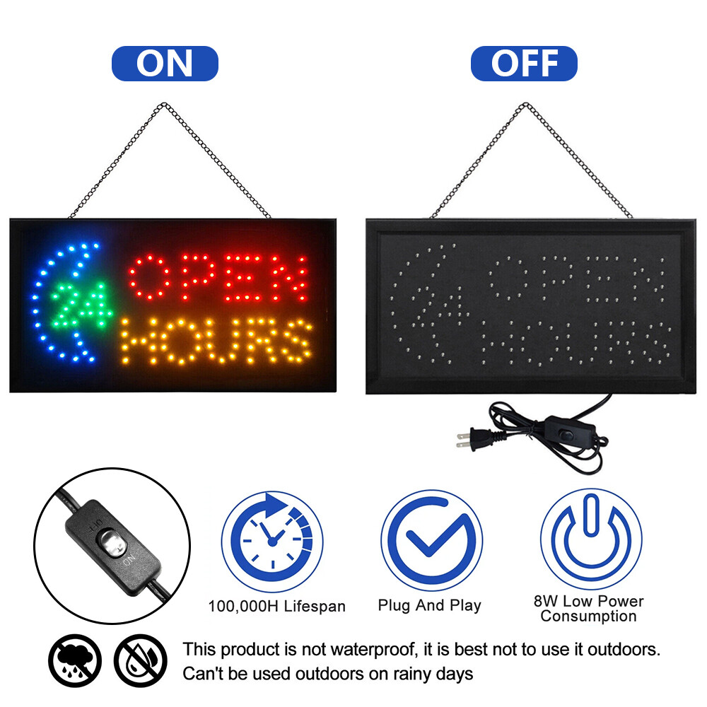 19&Prime; x 10&Prime; Ultra Bright LED Neon Light Animated Motion Business Sign with ON/OFF