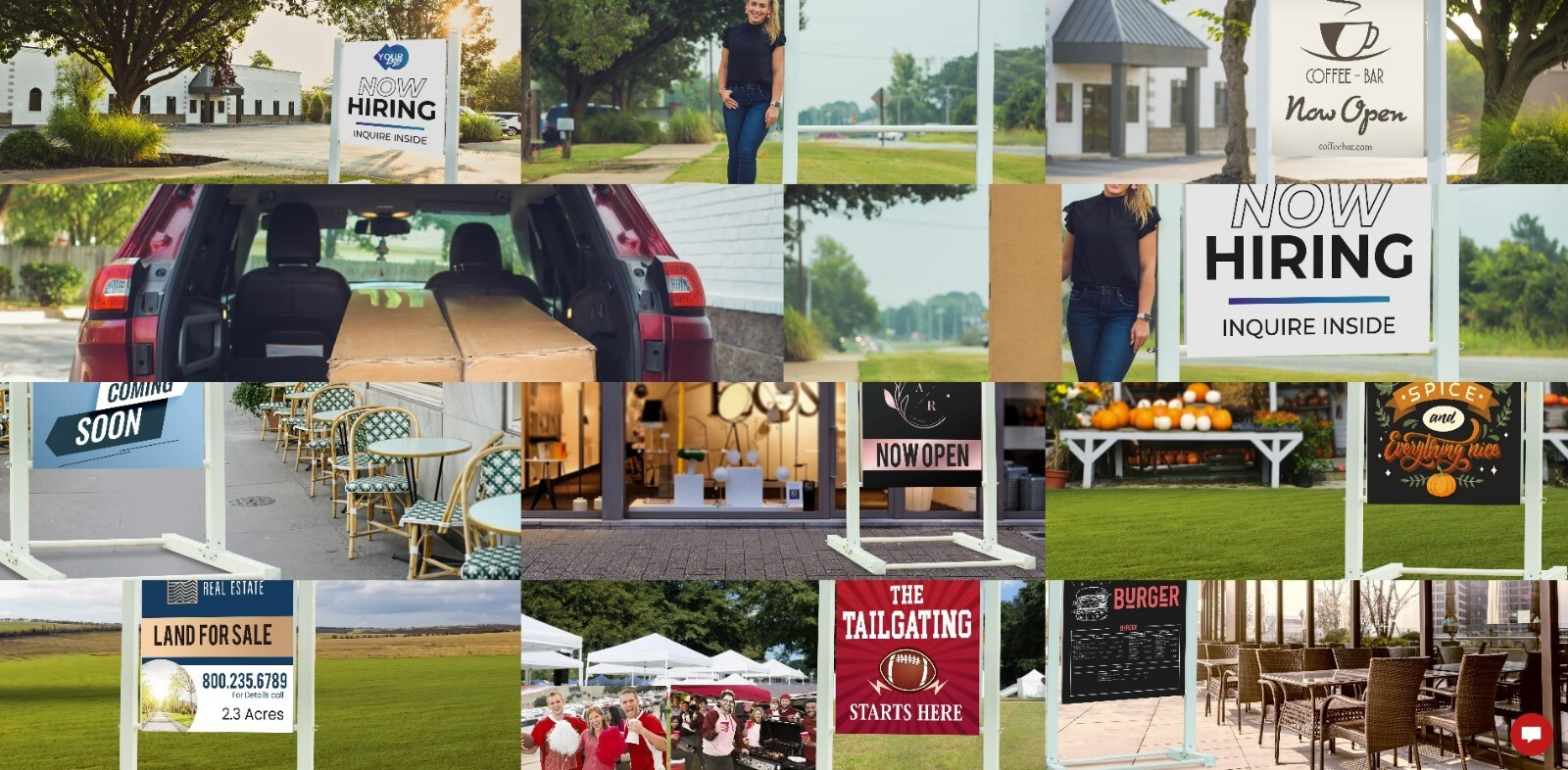 The EZ Sign – Lightweight Portable 4&prime; Large Sign w/ Custom 4&prime; Banner Real Estate