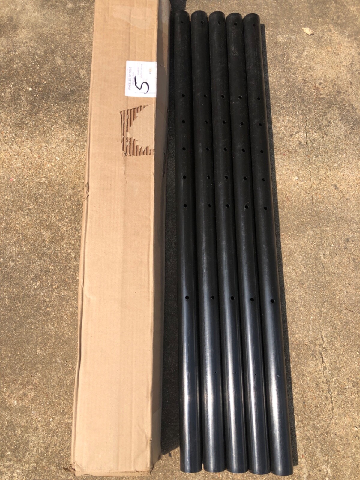 LOT OF 5 TIP N ROLL PORTABLE SIDEWALK SIGN POST POLES BLACK PLASTIC 46&Prime;