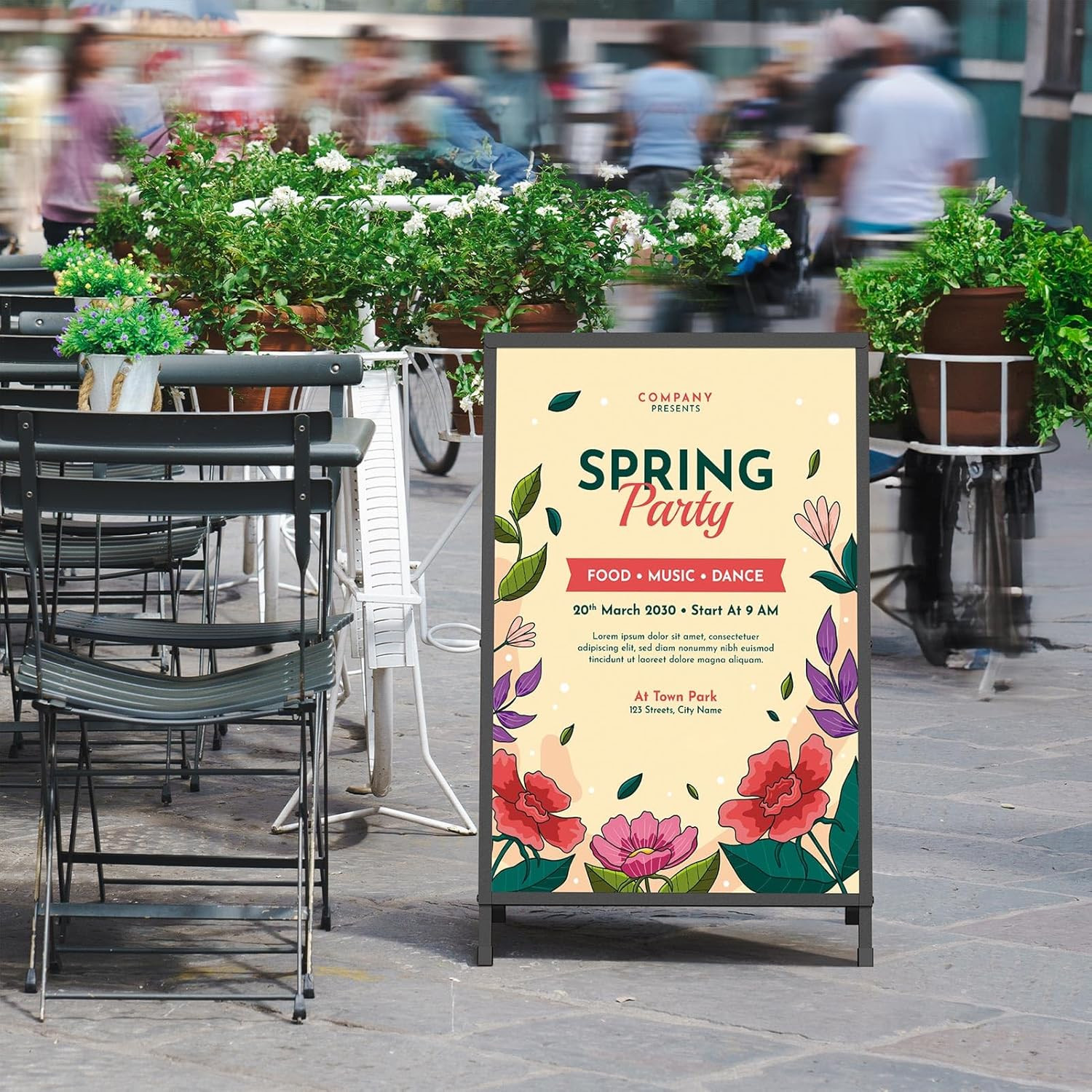 Heavy Duty 24×36 Inch Double-Sided A-Frame Sign Holder for Outdoor Use