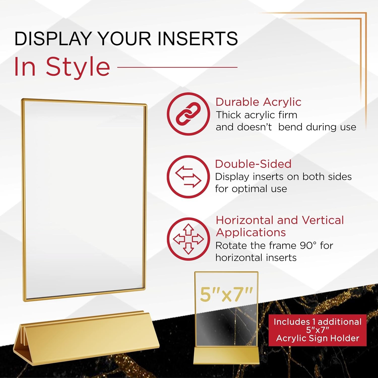 Acrylic Sign Holder 6 Pack 8.5×11 Plus 1 (Pack of 7), clear No Box