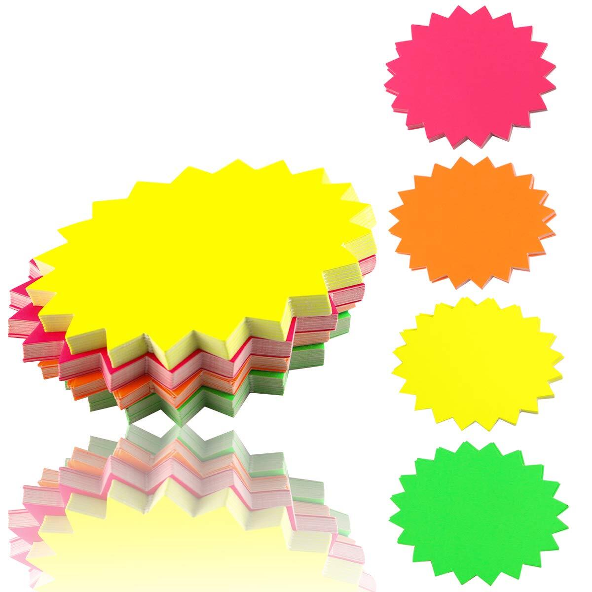 80 Pcs Colorful Starburst Signs for Retail Garage Sale Pricing Yard Sale Tags