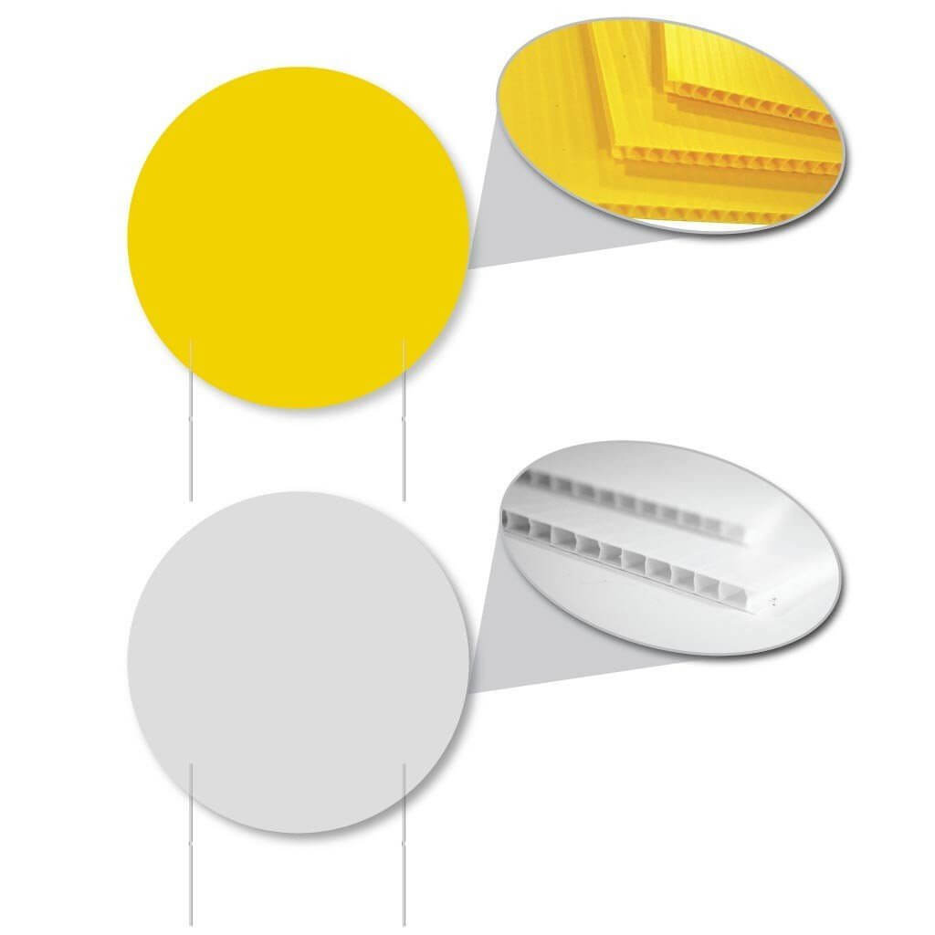 22&Prime; Round Corrugated Plastic Yard Sign Blanks, 4mil thick, Various Color Options