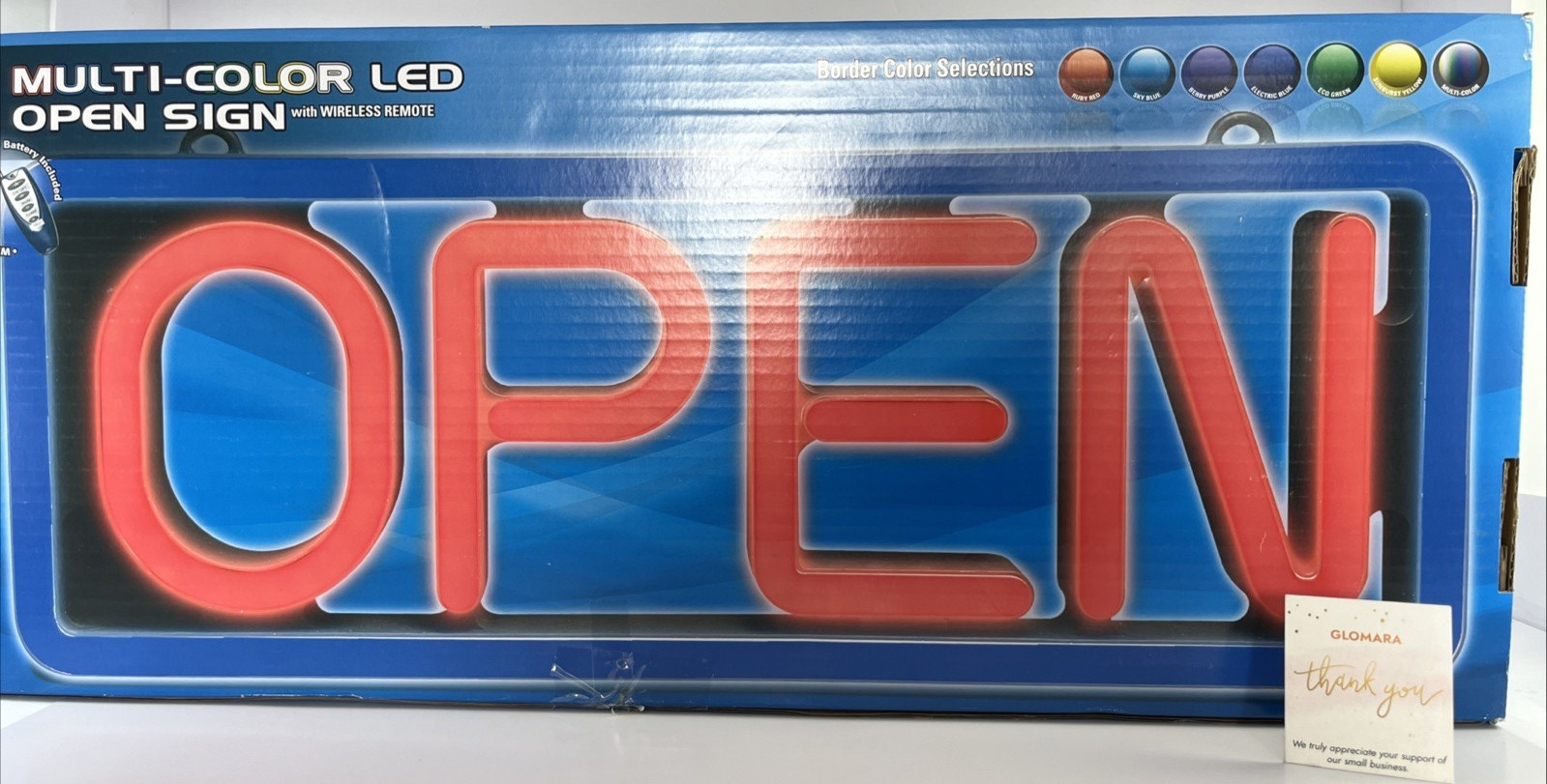 Pro-Lite Ultra Bright LED Neon OPEN Sign Multi-Color Business Store Window NEW